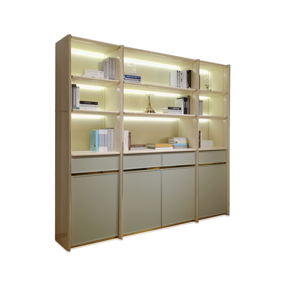 Librería y almacenamiento de lujo moderno