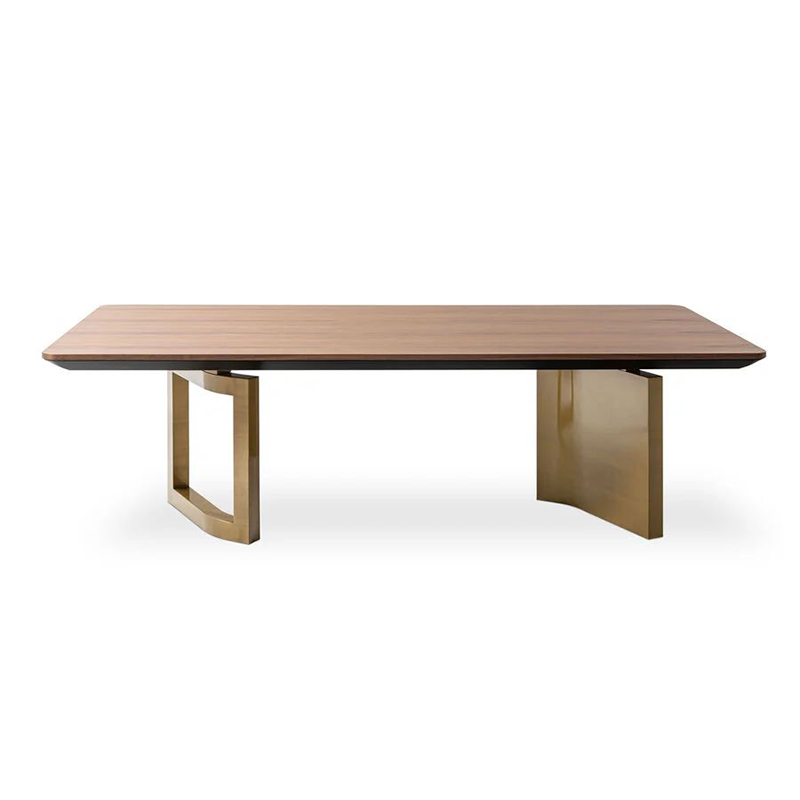 Modern Rectangular Dining Table – Sleek Design with Metal Legs and ...
