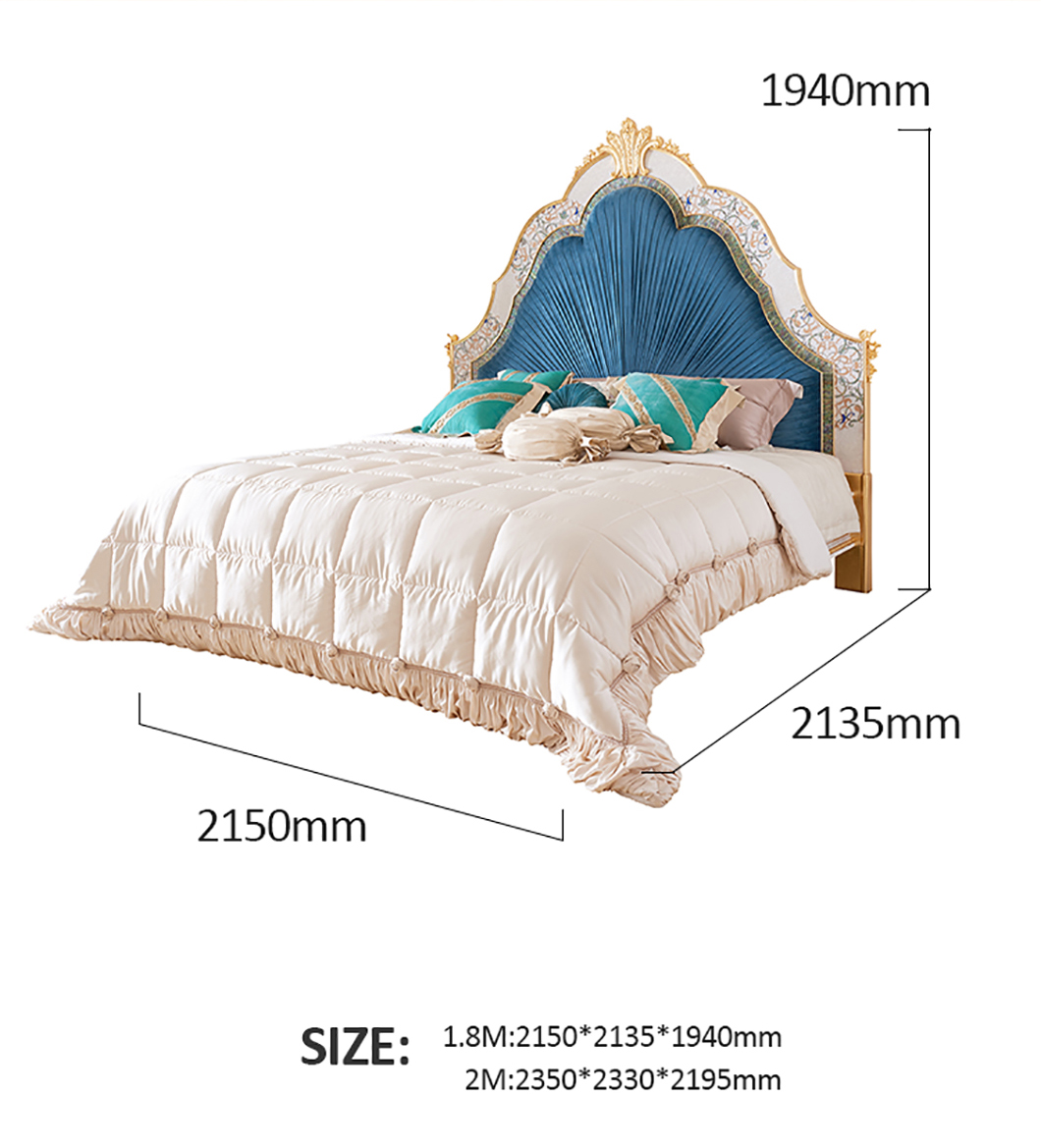 King size classic furniture bedroom set luxury solid wooden bed antique wood beds