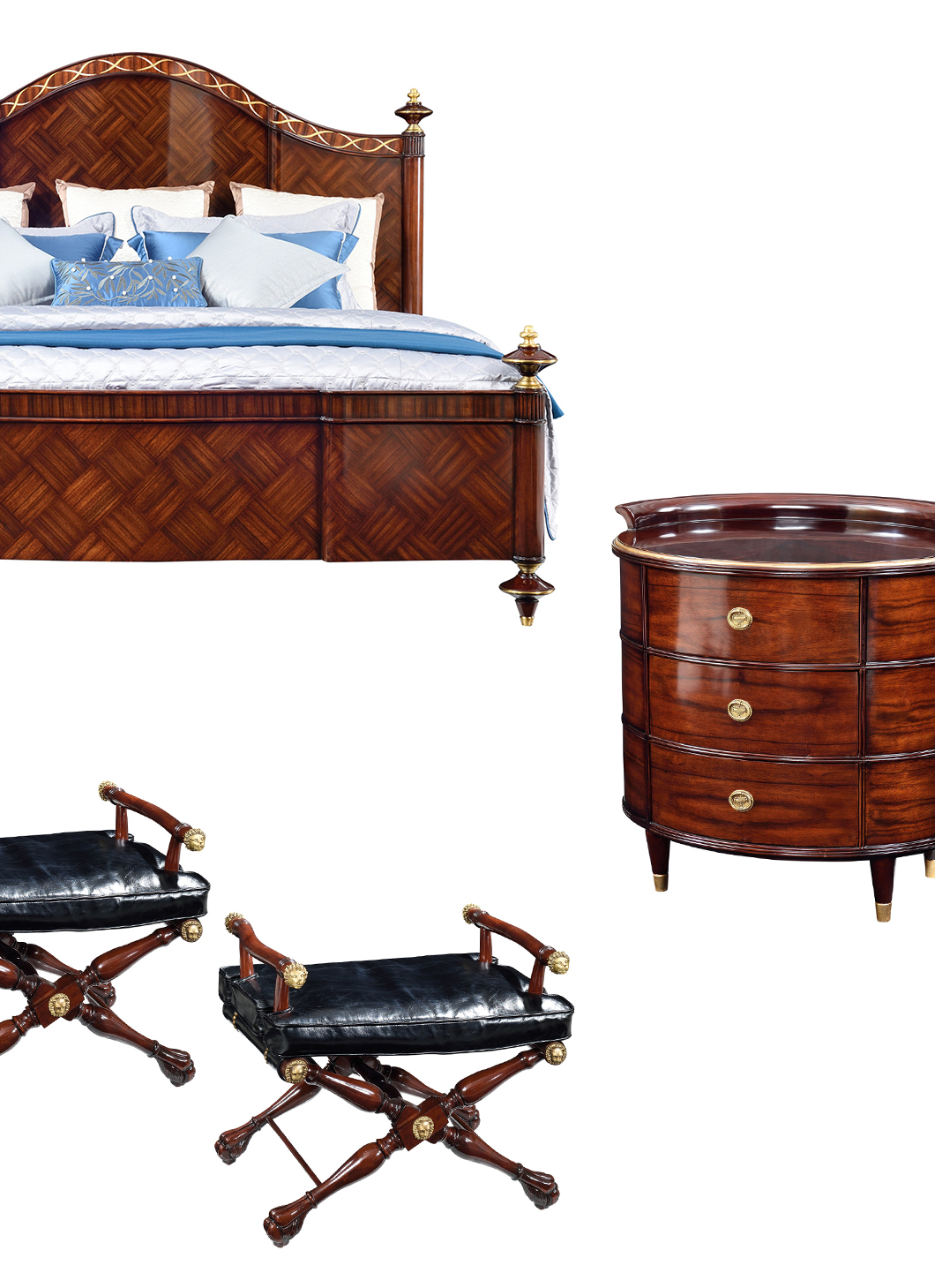 Luxury European Style Villa Bedroom Furniture Set Bed