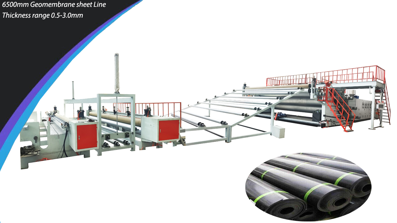  Customized 0.5mm-3.0mm thickness 6500mm width of geomembrane sheet production line manufacturers From China | Dali 