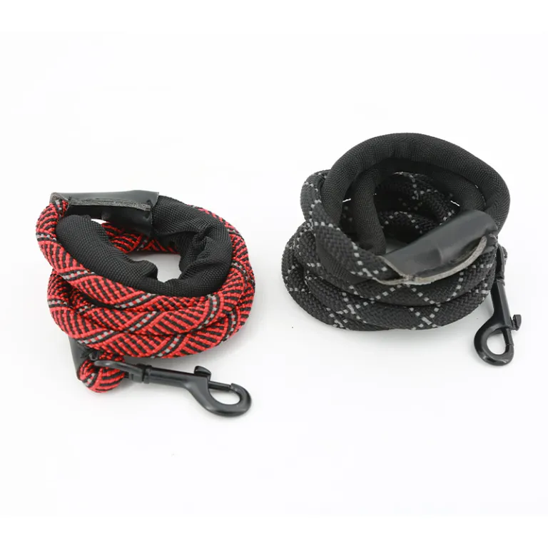 48 Strands-Double Braided Nylon Pet Rope Dog leash -Red /Reflective