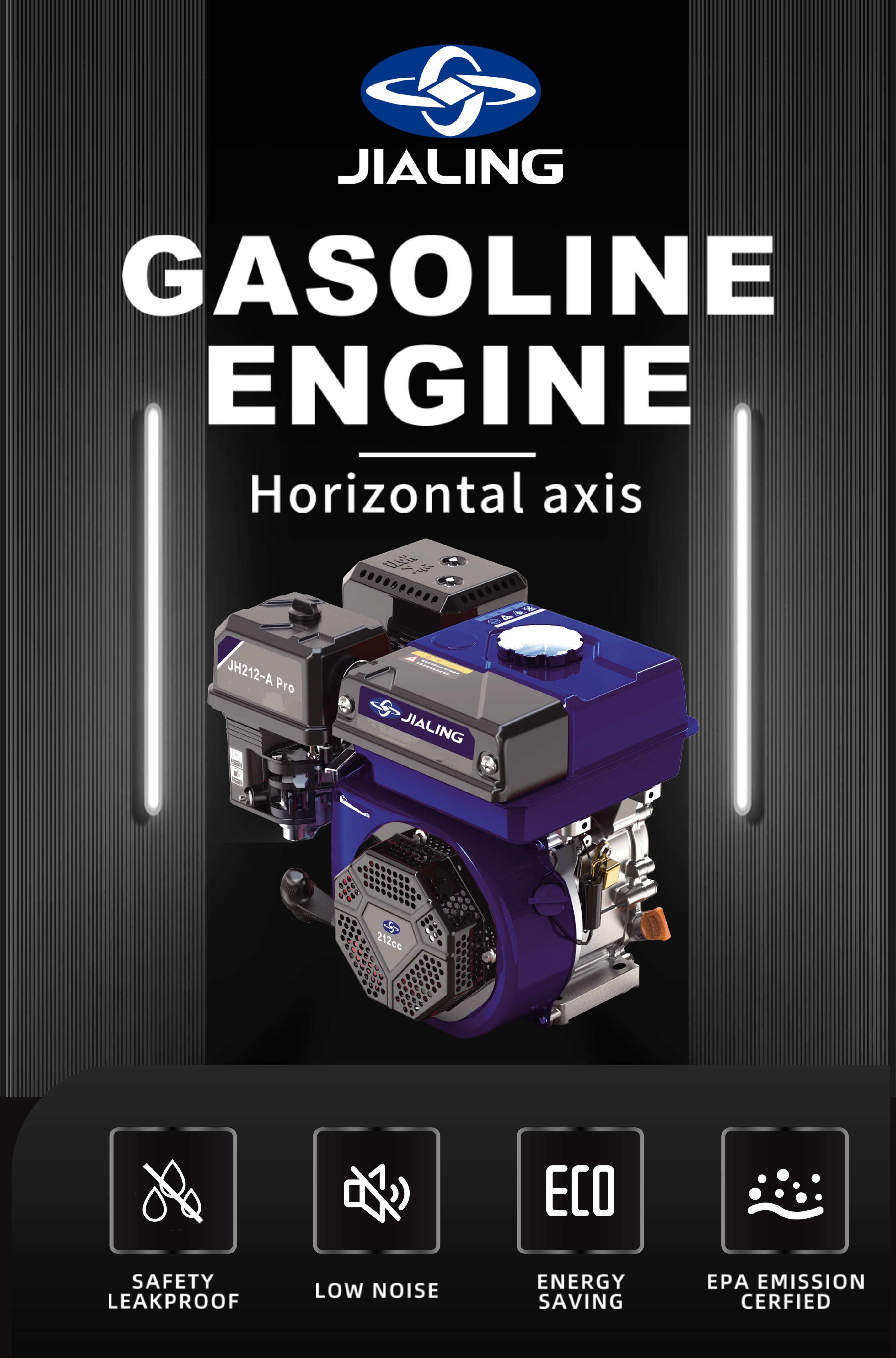 Recoil 211ml Horizontal Axis Gasoline Engine | JIALING Generator