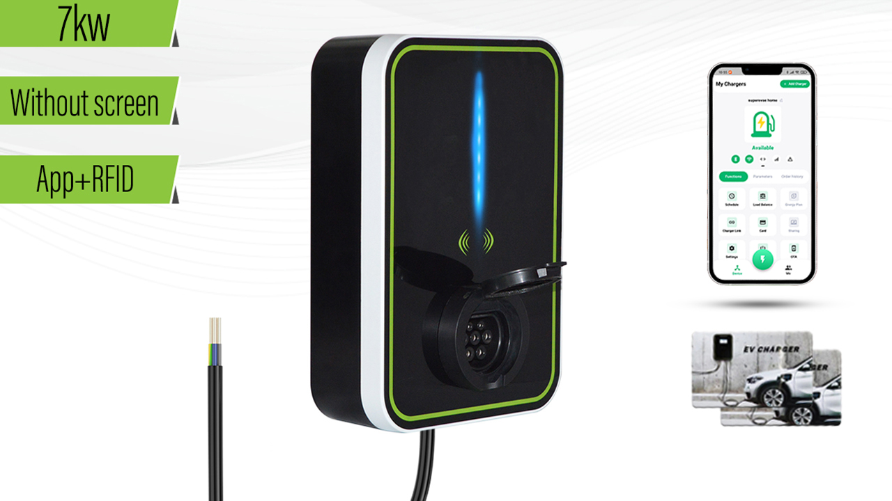 32A EV Charging Station 7KW 1 Phase EVSE Wallbox IEC62196 Type2 Socket ...