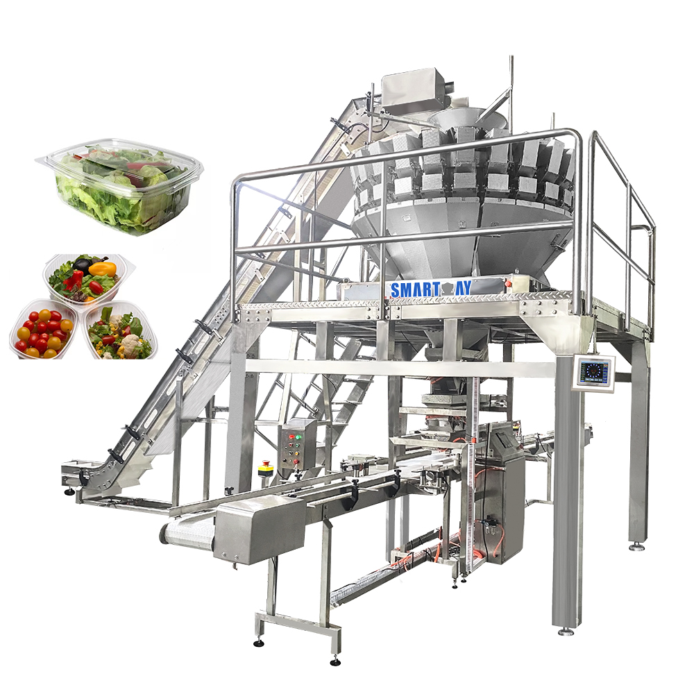 Automatic weighing filling sealing tomato clamshell packing machine romaine lettuce packaging machine for vegetable