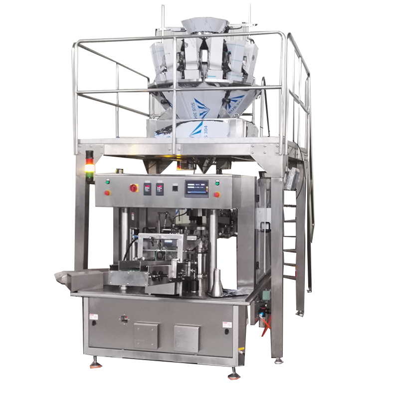 Solid granule premade pouch rotary packing machine