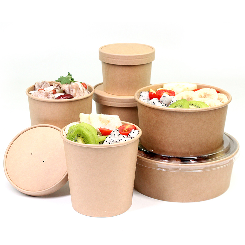 Best price superior printing customize kraft paper soup bowl with PP ...