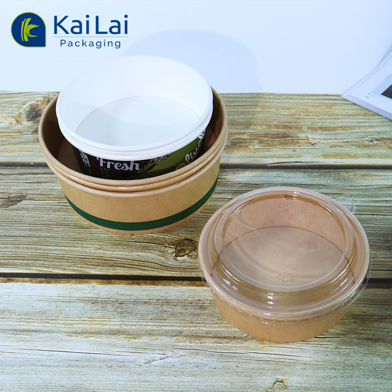 Disposable Takeaway Food Packaging Paper Bowl Waterproof Kraft Salad ...