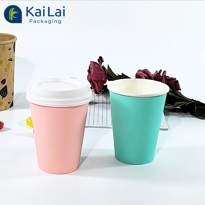 Wholesale biodegradable Custom logo printed kraft paper cups with lids ...