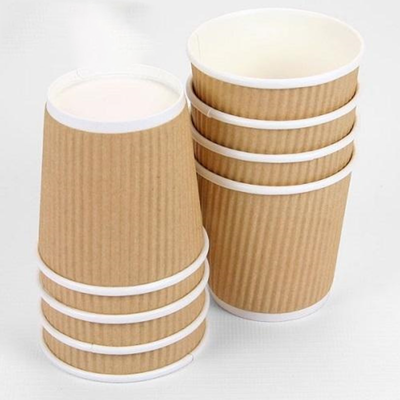 Ripple Wall Disposable Vending Coffee Paper Cups With Lids Kailai Packaging