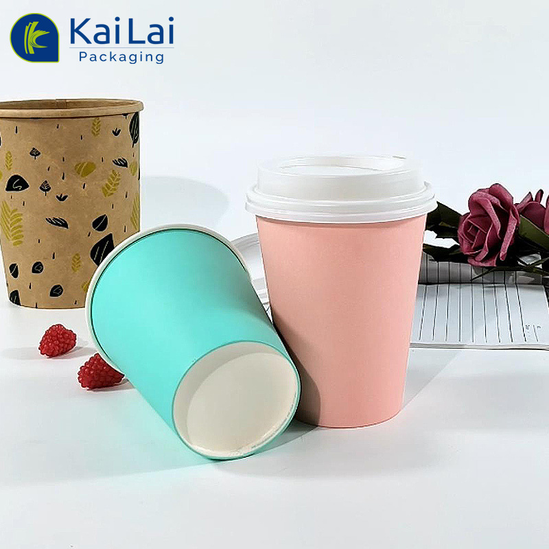 Wholesale biodegradable Custom logo printed kraft paper cups with lids ...