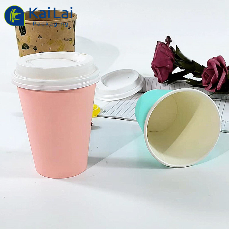 Wholesale biodegradable Custom logo printed kraft paper cups with lids ...