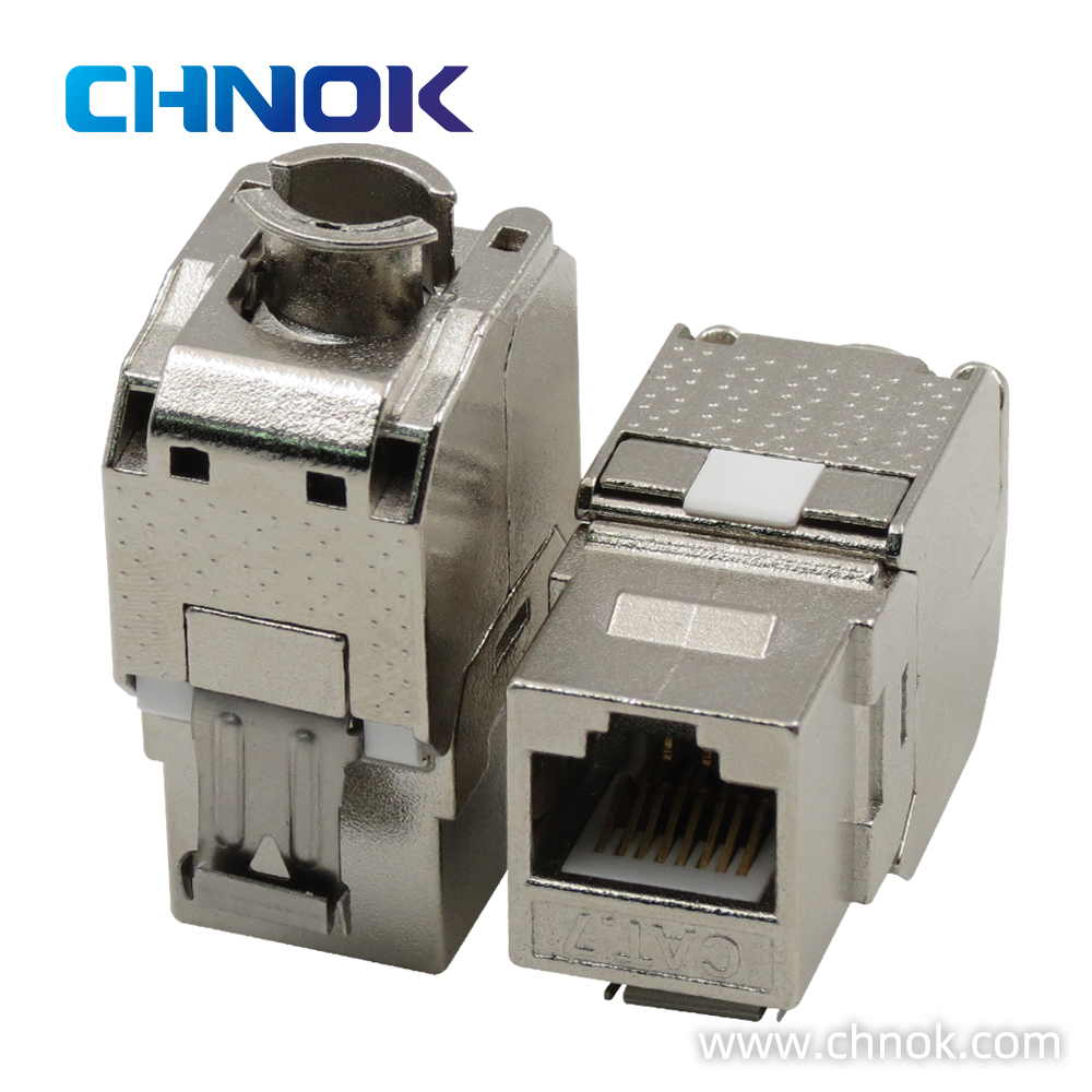 RJ45 STP Cat7 8P8C 180 Degree Toolless Keystone Jack DP-KJ-8026 | CHNOK