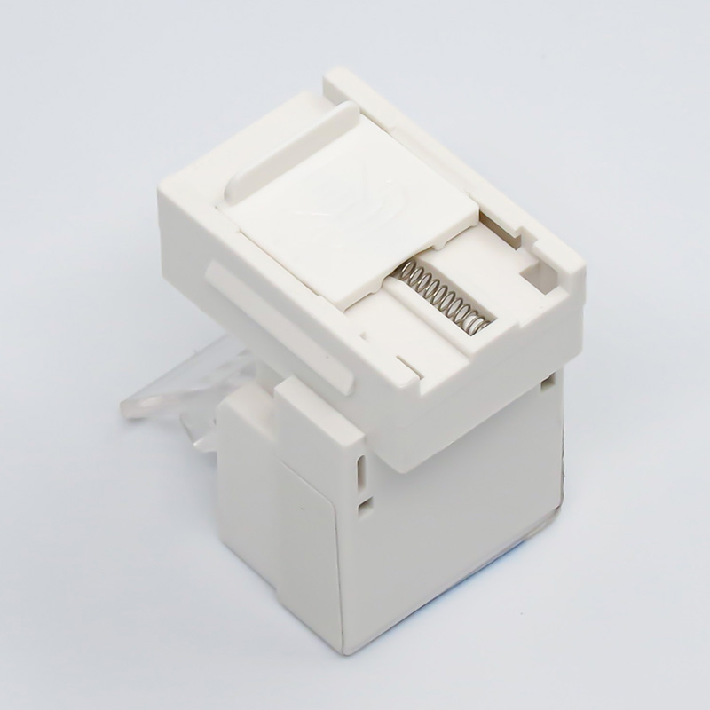 128 Type RJ11 Cat3 6P4C 90 Degree White Toolless Telephone Keystone