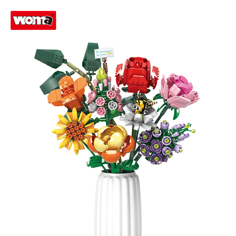 11804 new 2024 building blocks flowers brick toys 8 brick flower