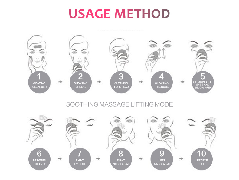 high quality waterproof sonic silicone facial brush