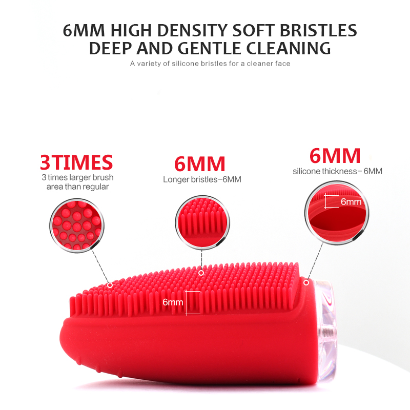 facial waterproof brush with silicone head