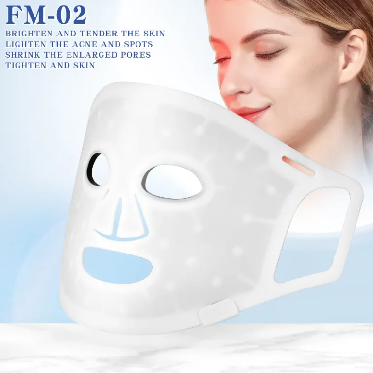 FM-02 Nir FDA 510K المعتمدة بقيادة الفوتون العلاج قناع الوجه الغذاء الصف سيليكون بقيادة قناع في المخزون