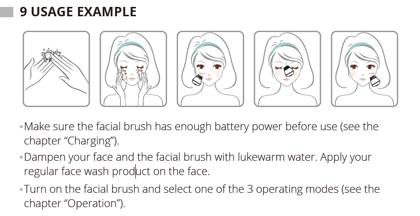 facial cleansing brush massager waterproof