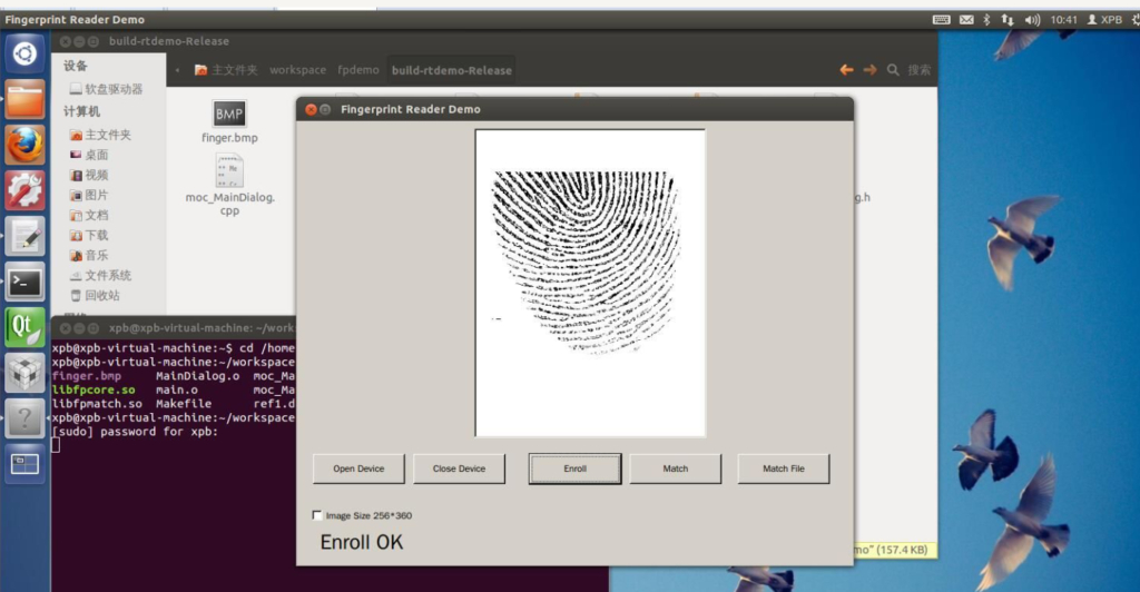 Fingerprint scanner Linux demo