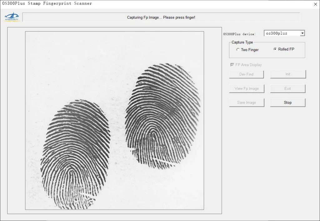 OS300 Fingerprint reader demo