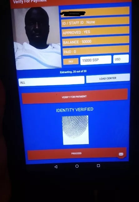 Android fingerprint tablet for refugees management