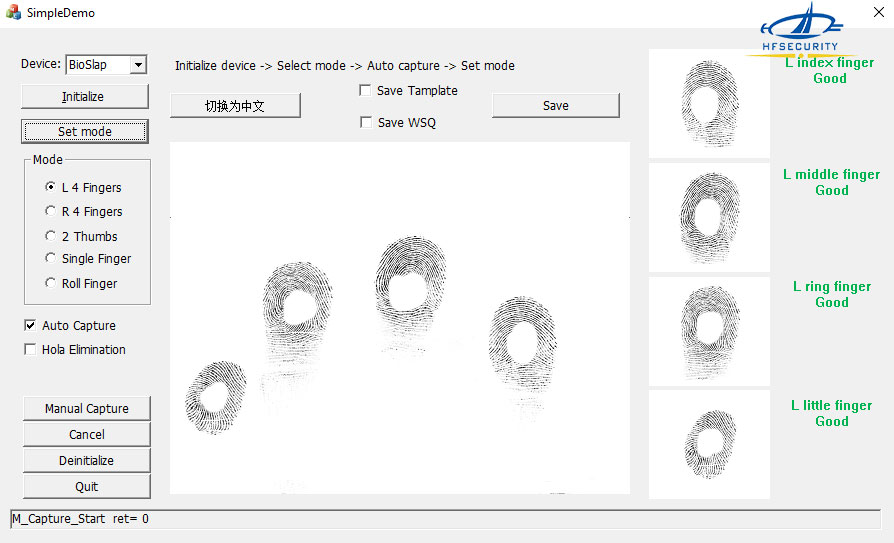 422 fingerprint scanner demo