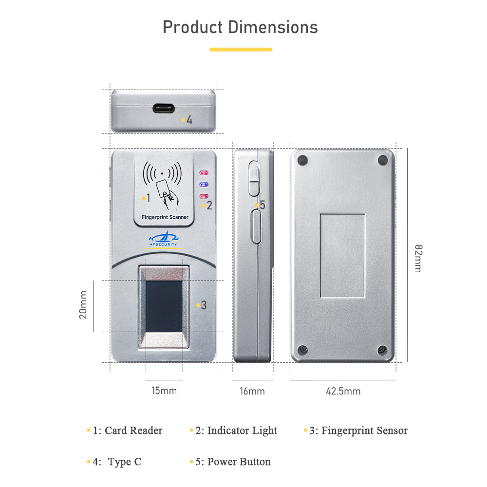 HF7000 wireless fingerprint scanner