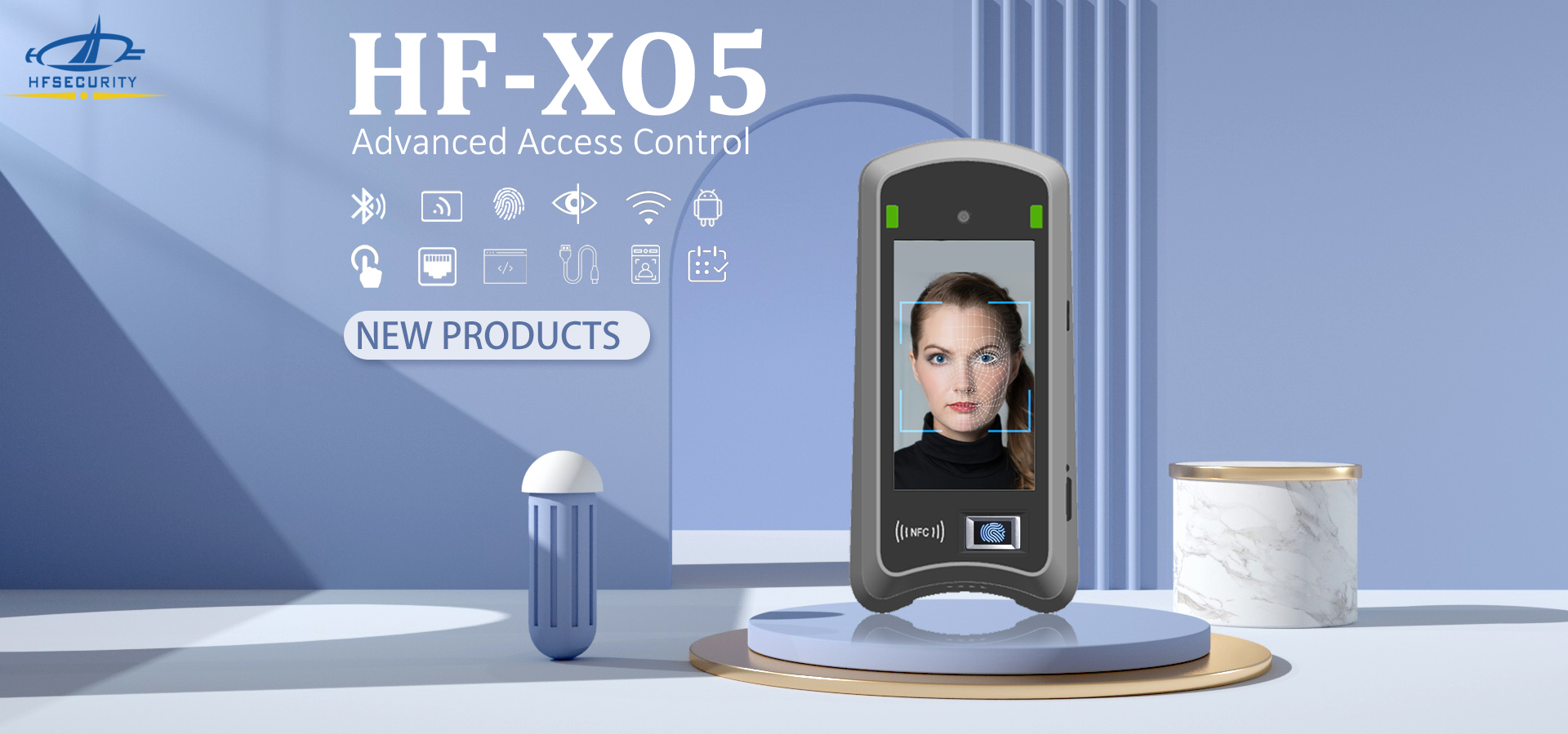 HFSECURITY X05 Face Iris Fingerprint NFC Recognition Access Attendance