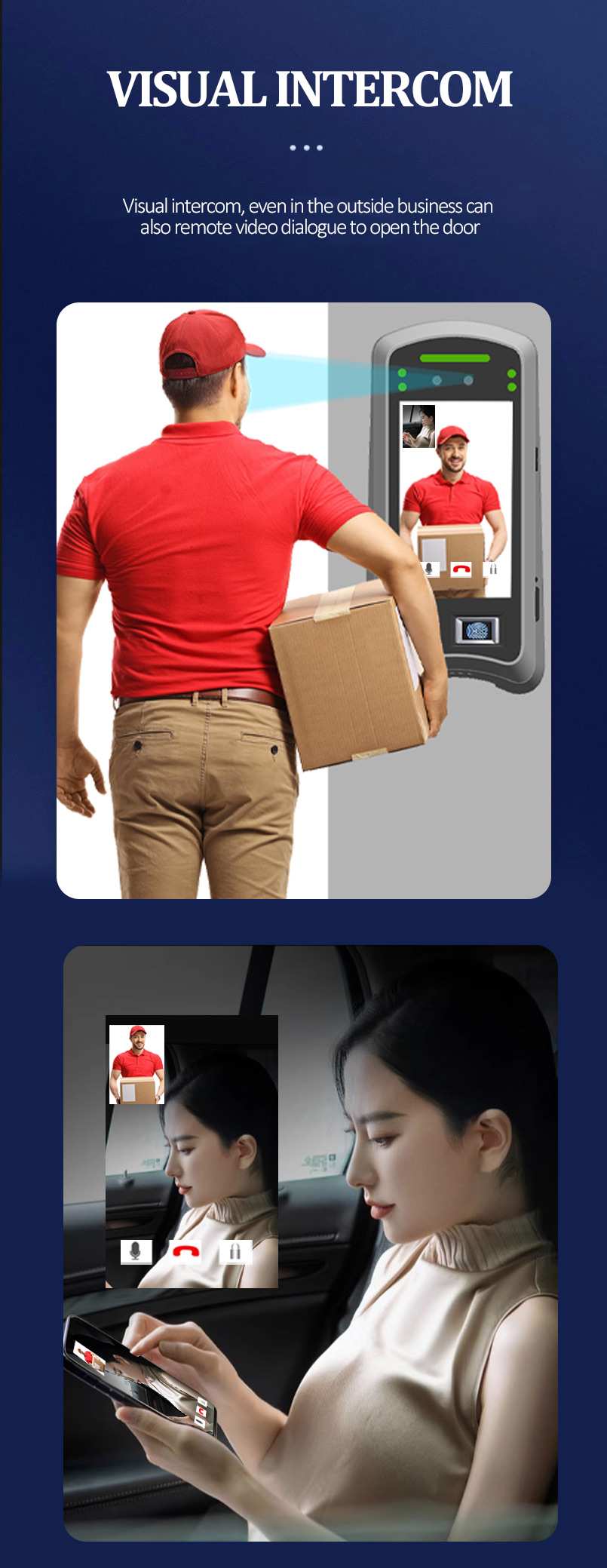 X05 face attendcnce access control with visual intercom function