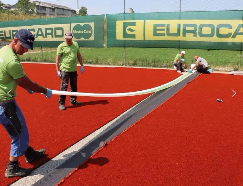 Construction Technology of Modern Artificial Grass Red Clay Tennis Court