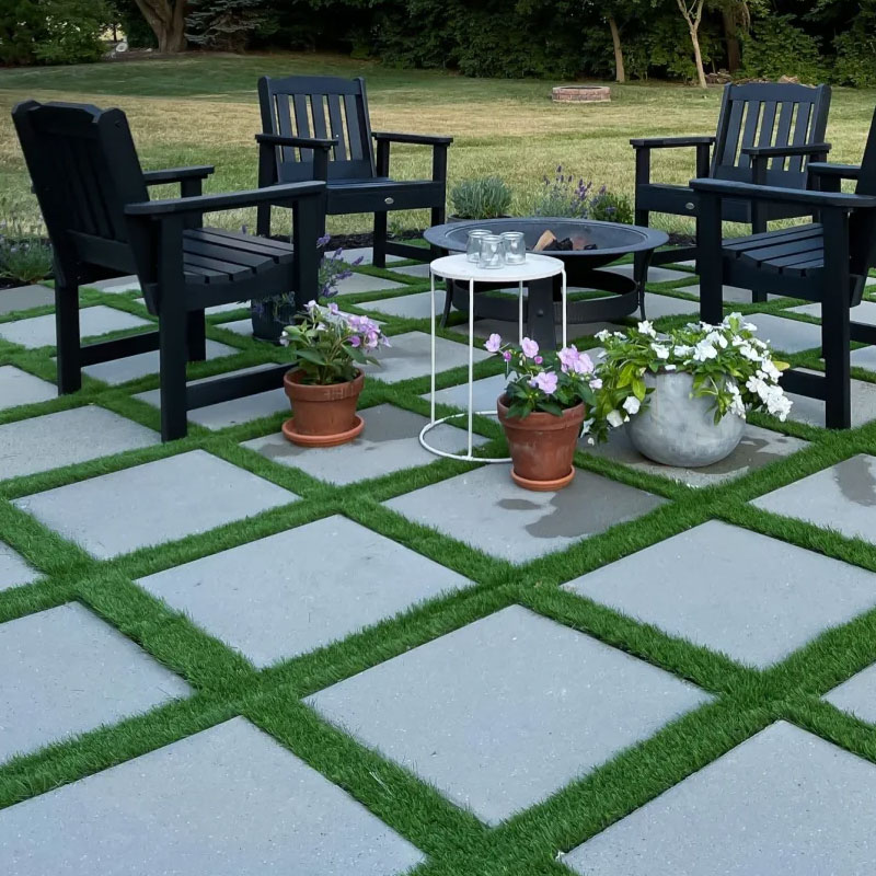 Artificial grass and pavers ideas
