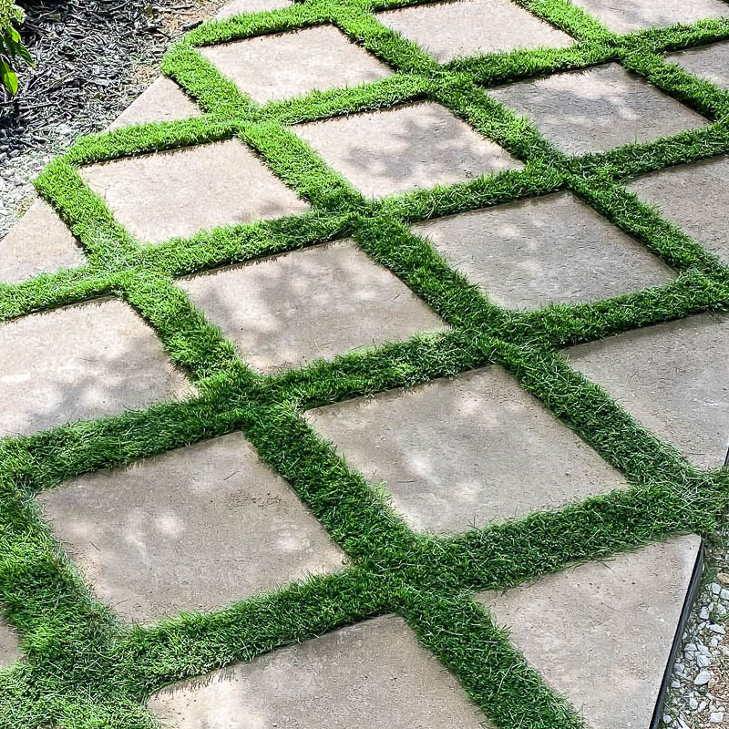 Backyard ideas with pavers and turf