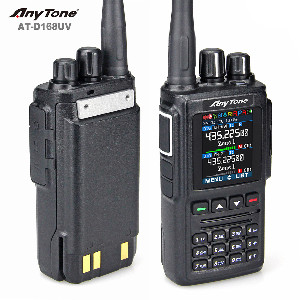 ANYTONE AT-D168UV Dual-Band VHF 5W/UHF 4W Digital DMR ANYTONE AT-D168UV Dual-Band VHF 5W/UHF 4W Digital DMR