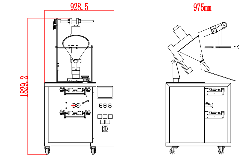 powder sachet packing machine layout