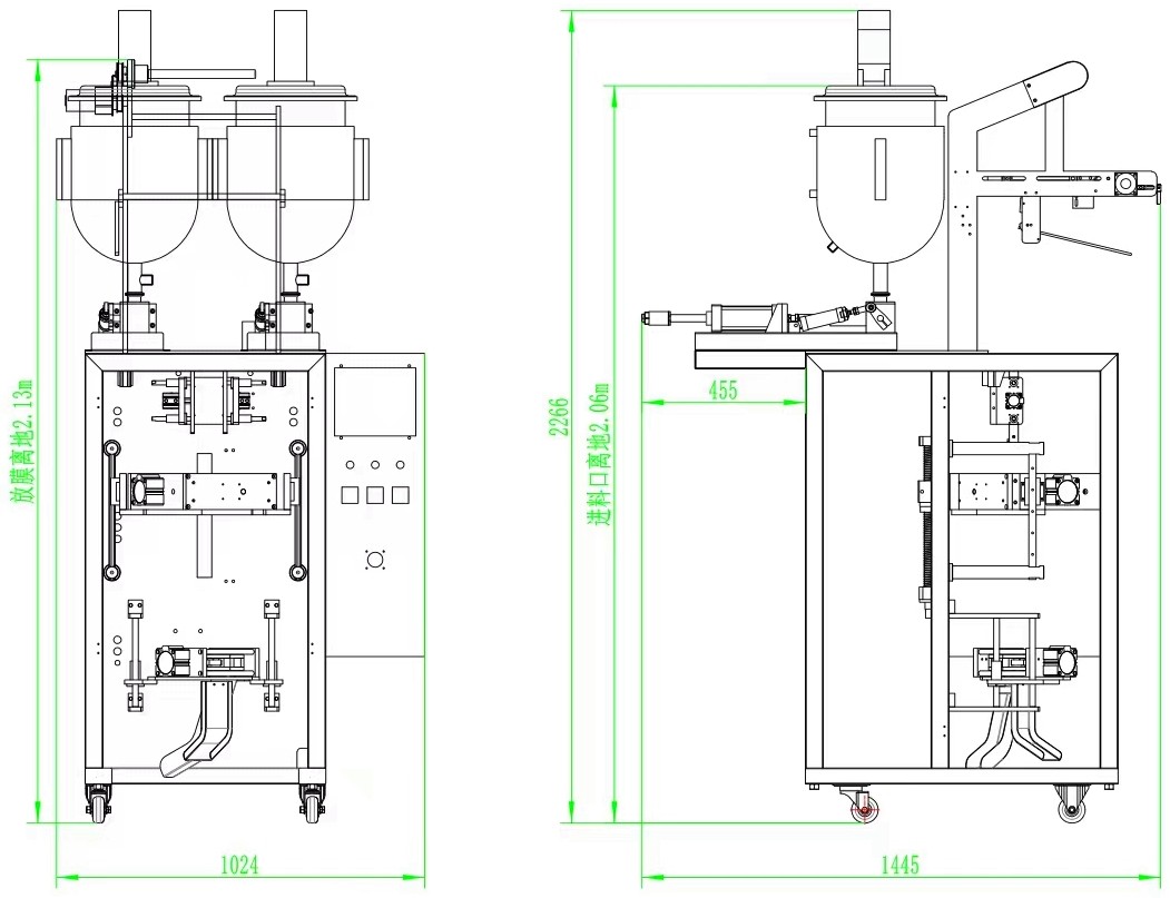 layout of double fillers packing machine