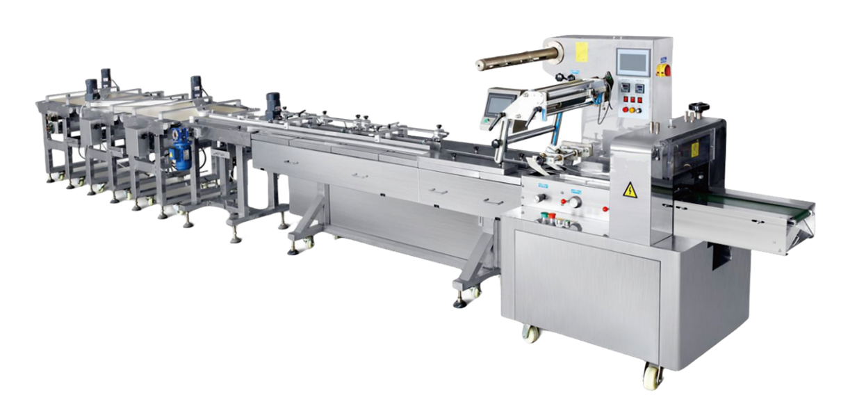 Automatic horizontal flow candy sachet wrapping machine
