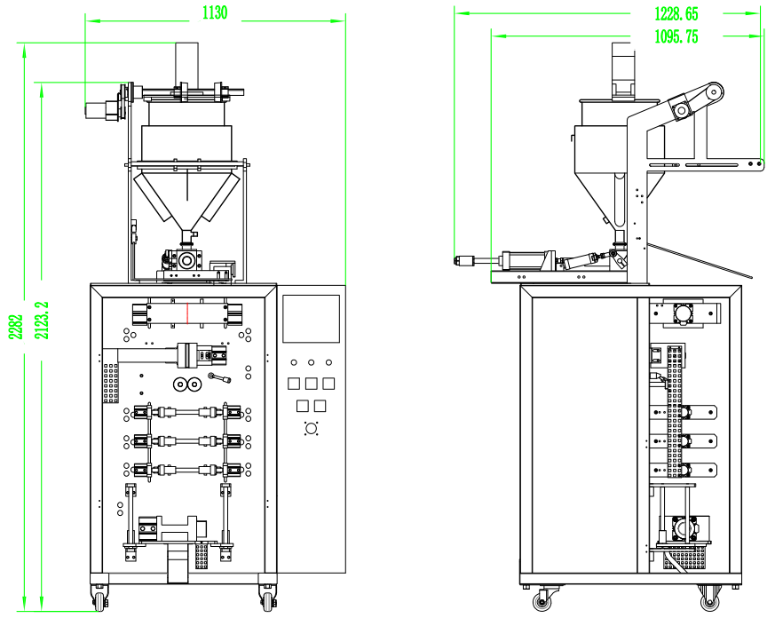 layout of vertical liquid packing machine