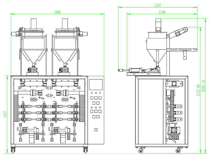 layout of double-line vffs jelly packing machine