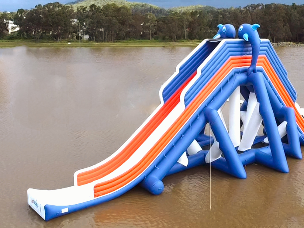 Giant Floating Inflatable Water Slide For Lake
