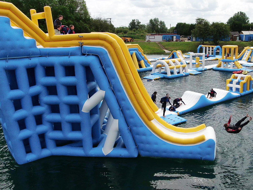 Giant Inflatable Water Tower With Slide And Jumping Platform