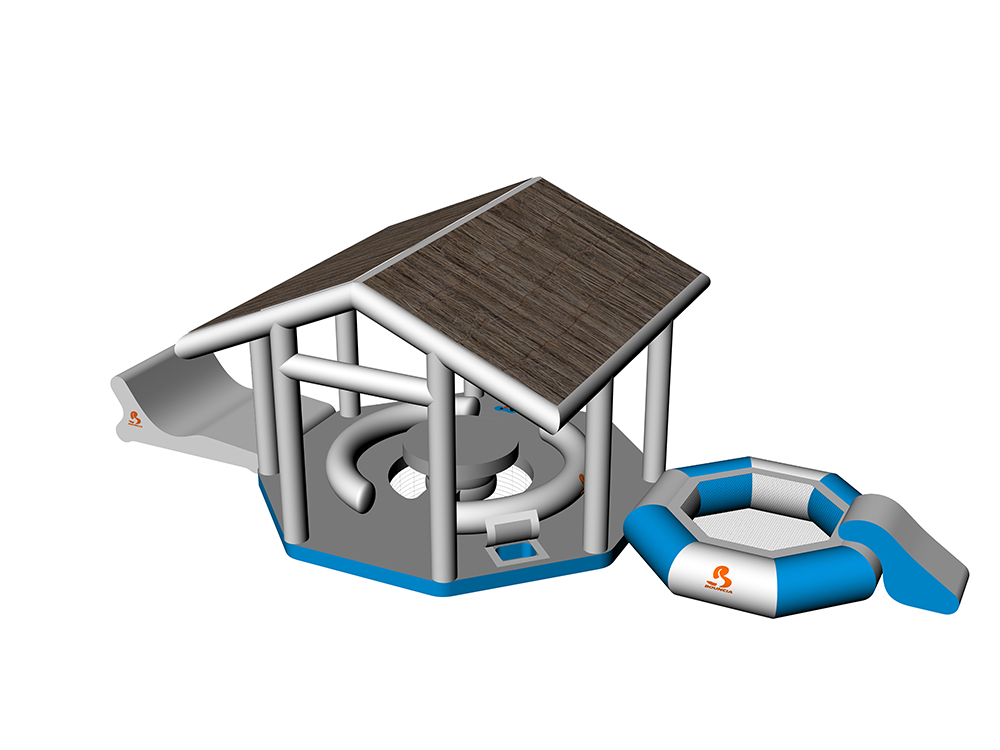 Floating Leisure Platform Island Combo With Loungers For Sale