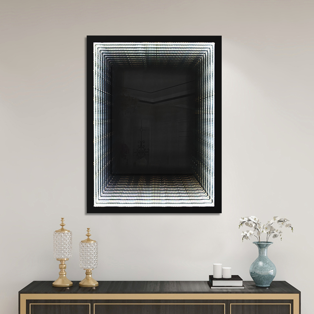 Neon lights Customized smart led 3D magic mirror Time-space tunnel mirror bathroom thousand layer mi(图2)