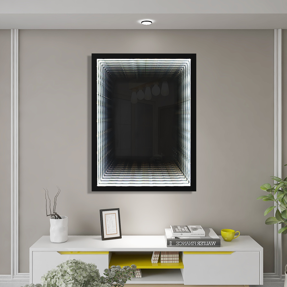 Neon lights Customized smart led 3D magic mirror Time-space tunnel mirror bathroom thousand layer mi(图3)