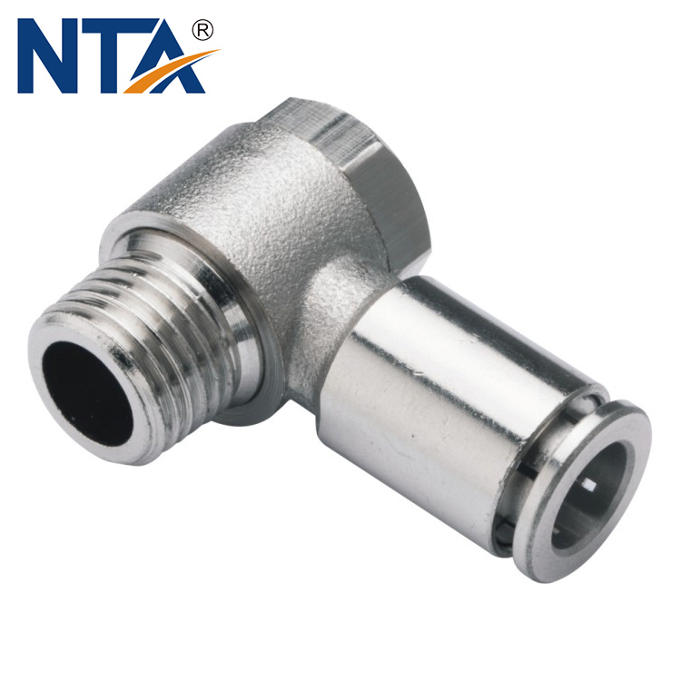 MPH Universal Elbow Nikel Plated Brass Push in Fittings/Pneumatic Banjo