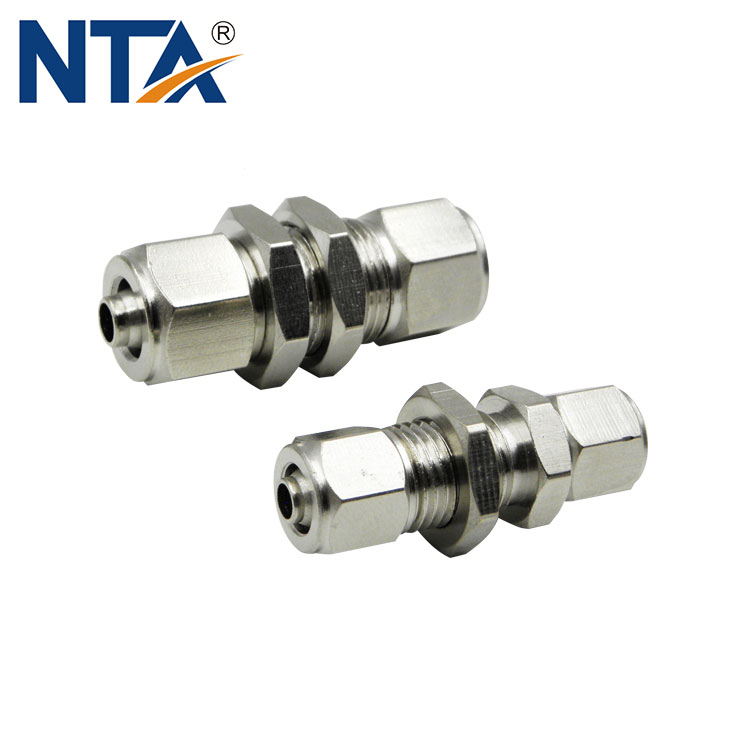 Tpm Bulkhead Union Straight Brass Push On Fittings Brass Pneumatic Push On Fitting Compressed