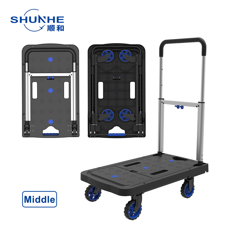 SHUNHE Aluminum folding Platform hand truck foldable fourwheeled