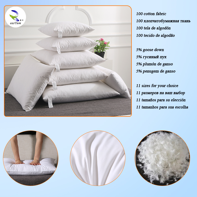 Customized Bed Cushion feather pillows Manufacturers From China Rongda