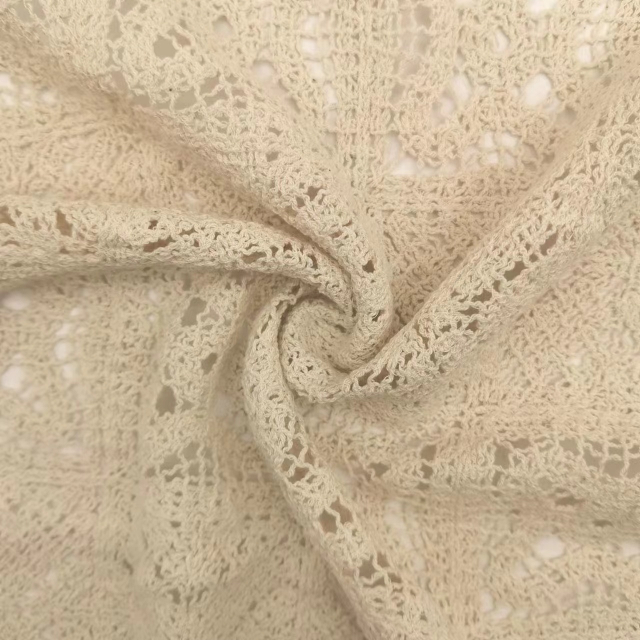 Tejido de algodón 100 % sólido bordado a crochet de marfil de alta calidad  para prendas de vestir, image size:1280x1280