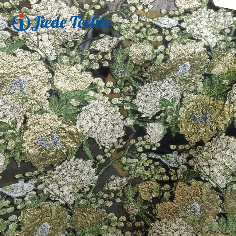 Tissu Haute Densité Style Chinois - Doux, Résistant Et Idéal Pour Jupes, Rideaux (Fleurs Vertes A)